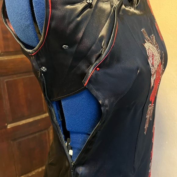 Original Chinese silk dress.  Tag says XL but runs VERY small. - Picture 4 of 16